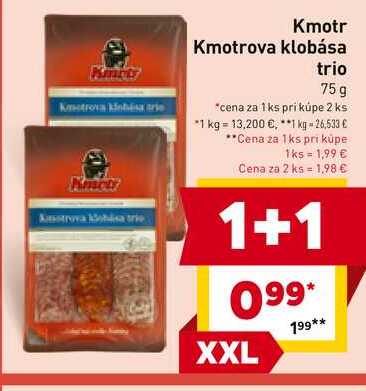 Kmotr Kmotrova klobása trio 75g 