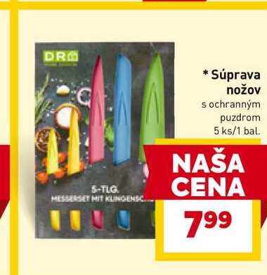 Súprava nožov s ochranným puzdrom 5 ks/1 bal. 