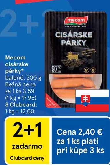 Mecom cisárske párky balené, 200 g 