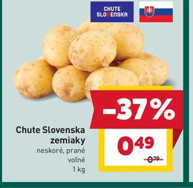 Chute Slovenska zemiaky neskoré, prané voľné 1 kg 