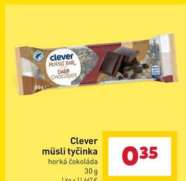 Clever müsli tyčinka horká čokoláda 30 g
