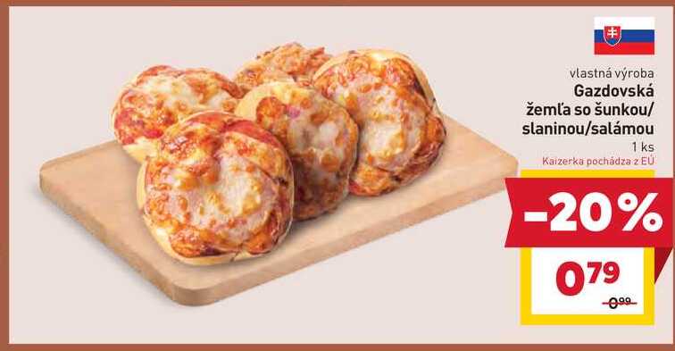 Gazdovská žemľa so šunkou/ slaninou/salámou 1 ks 