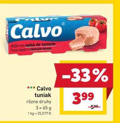 Calvo tuniak rôzne druhy 3 x 65 g