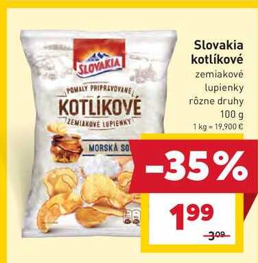 Slovakia kotlíkové zemiakové lupienky rôzne druhy 100 g