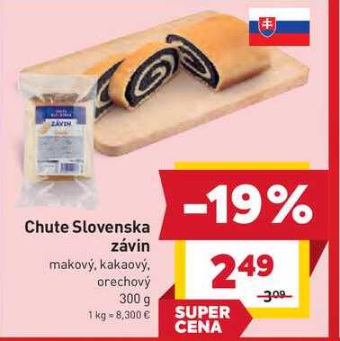 Chute Slovenska závin makový, kakaový, orechový 300 g 