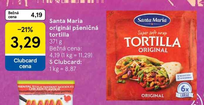 Santa Maria originál pšeničná tortilla 371g