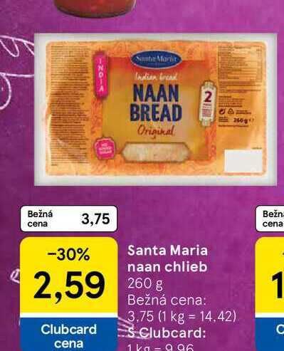 Santa Maria naan chlieb 260 g 