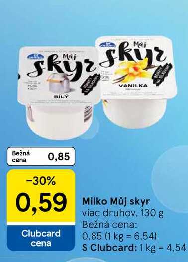 Milko Můj skyr viac druhov 130 g 