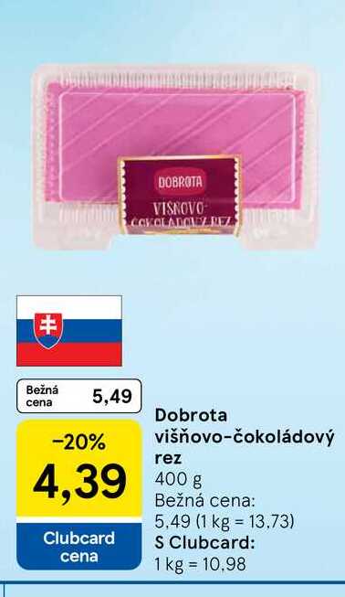 Dobrota višňovo-čokoládový rez 400 g 