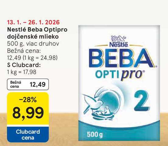 Nestlé Beba Optipro dojčenské mlieko 500 g