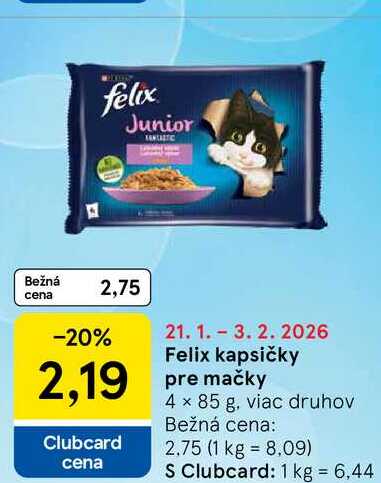 Felix kapsičky pre mačky 4 x 85 g, viac druhov 