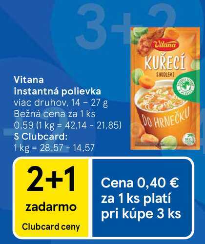 Vitana instantná polievka viac druhov, 14-27 g