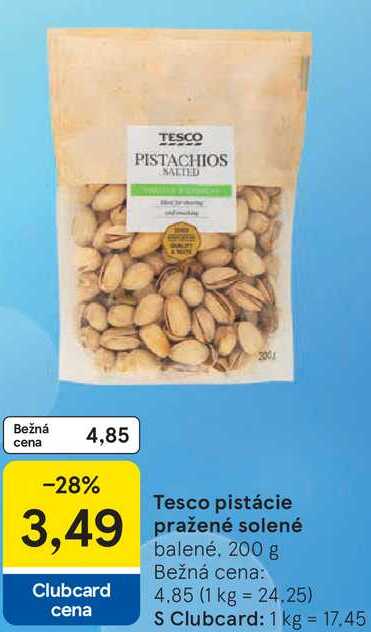 Tesco pistácie pražené solené 200 g