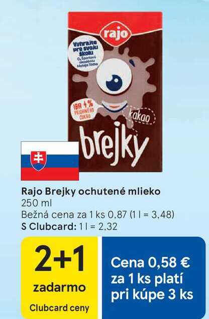 Rajo Brejky ochutené mlieko 250 ml