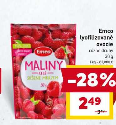 Emco lyofilizované ovocie rôzne druhy 30 g 