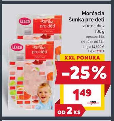LE&CO Morčacia šunka pre deti 100g