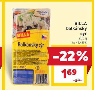BILLA balkánsky syr 200 g 
