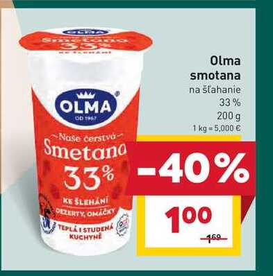 Olma smotana na šľahanie 33% 200 g