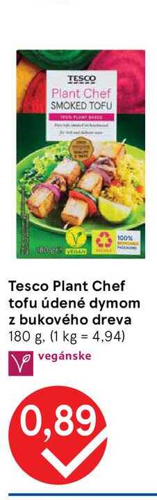 Tesco Plant Chef tofu údené dymom z bukového dreva 180 g