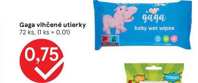 Gaga vlhčené utierky 72 ks