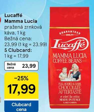 Lucaffé Mamma Lucia pražená zrnková káva, 1 kg