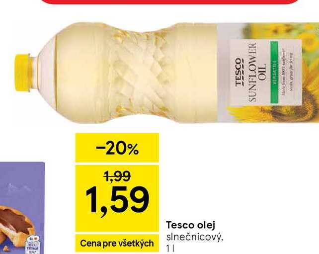 Tesco olej slnečnicový, 1l