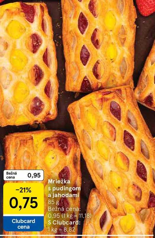 Mriežka s pudingom a jahodami 85g