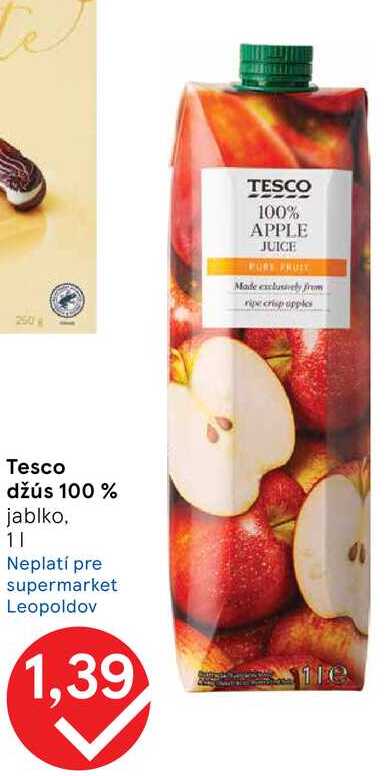 Tesco džús 100 % jablko, 1l