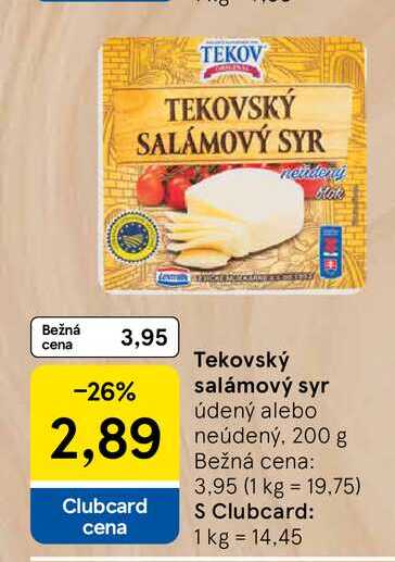 Tekovský salámový syr údený 200g 
