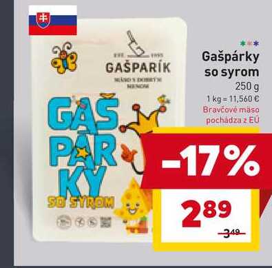 Gašpárky so syrom 250 g 