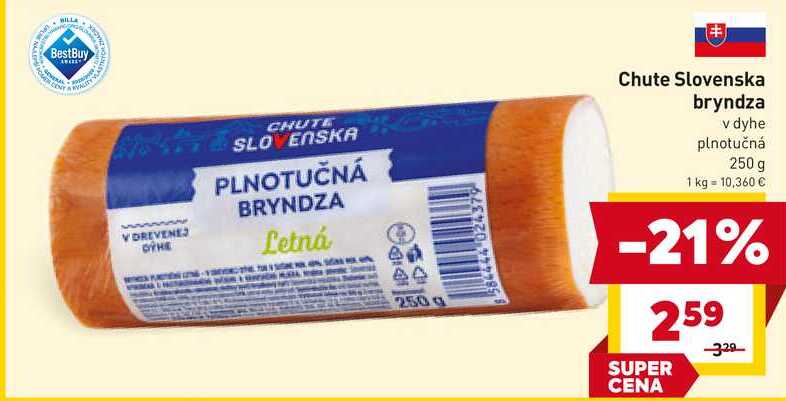 Chute Slovenska bryndza v dyhe plnotučná 250 g