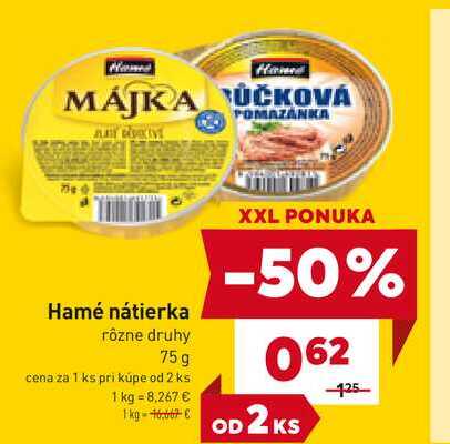Hamé nátierka rôzne druhy 75g 