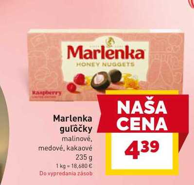 Marlenka guľôčky malinové, medové, kakaové 235 g