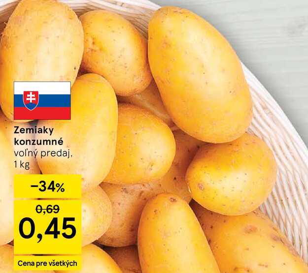 Zemiaky konzumné voľný predaj 1 kg 
