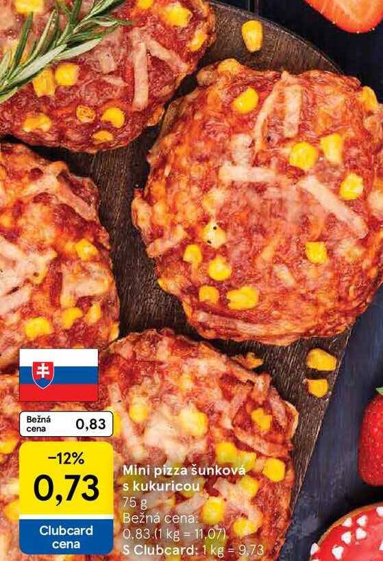 Mini pizza šunková s kukuricou 75 g 