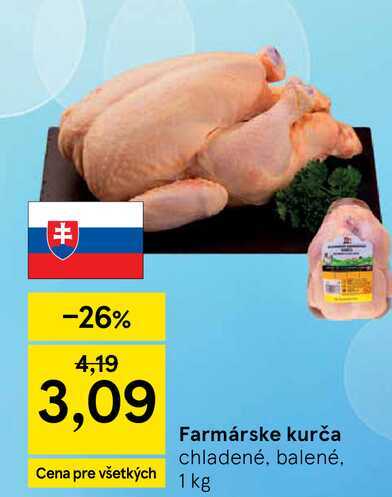 Farmárske kurča chladené, balené 1 kg 