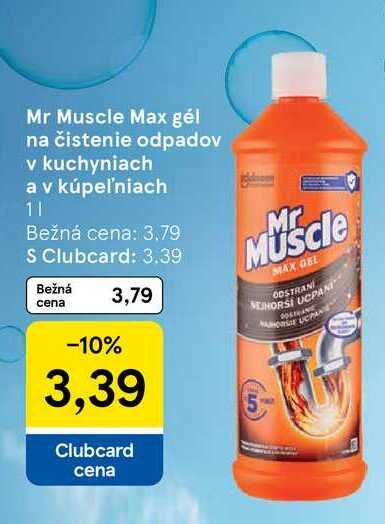 Mr Muscle Max gél na čistenie odpadov v kuchyniach a v kúpeľniach 1l