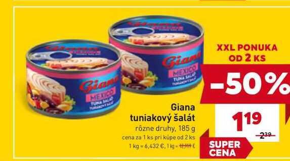 Giana tuniakový šalát rôzne druhy, 185 g