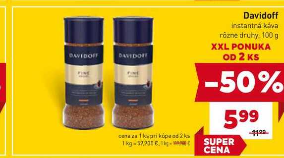 Davidoff instantná káva rôzne druhy, 100 g