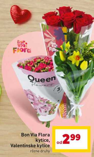 Bon Via Flora kytice, Valentínske kytice rôzne druhy