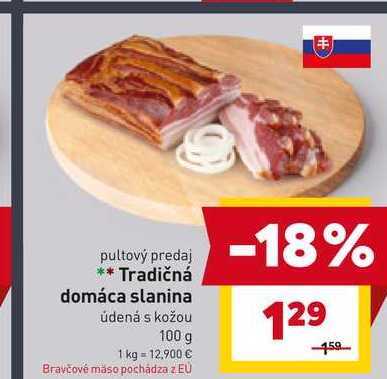 Tradičná domáca slanina údená s kožou 100 g