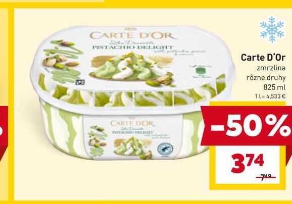 Carte D'Or zmrzlina rôzne druhy 825 ml