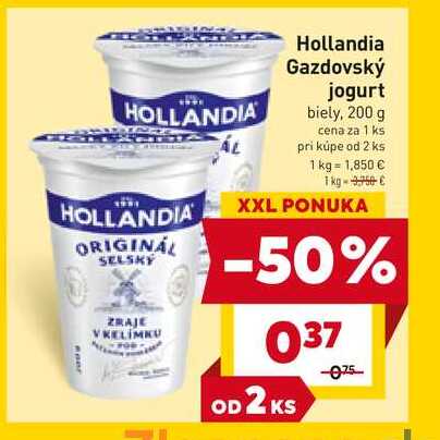 Hollandia Gazdovský jogurt biely, 200 g 