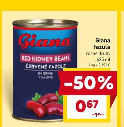 Giana fazuľa rôzne druhy 425 ml 