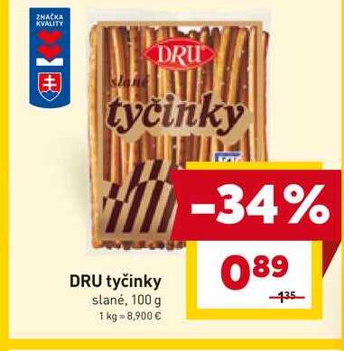 DRU tyčinky slané, 100 g 