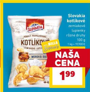 Slovakia kotlíkové zemiakové lupienky rôzne druhy 100 g 