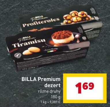 BILLA Premium dezert rôzne druhy 180 g