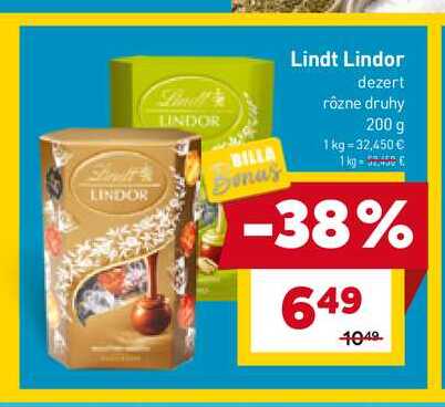 Lindt Lindor dezert rôzne druhy 200 g 