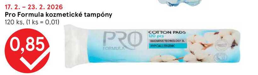 Pro Formula kozmetické tampóny 120 ks