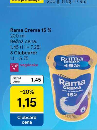 Rama Crema 15 % 200 ml 